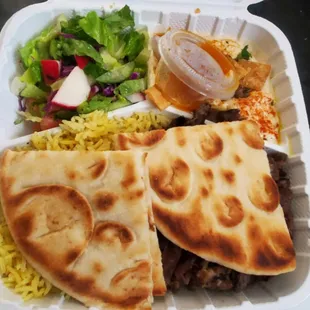 Beef shawarma plate