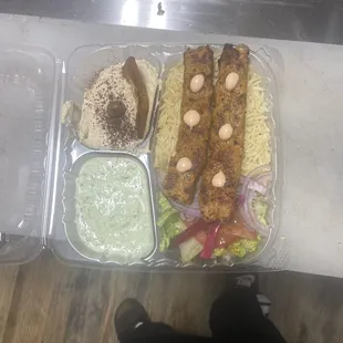 Halal chicken kabab plate