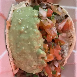 Carne Asada Taco $3.99, it&apos;s as big as 3 street tacos