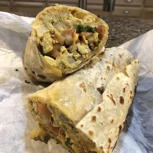 Chorizo breakfast burrito!