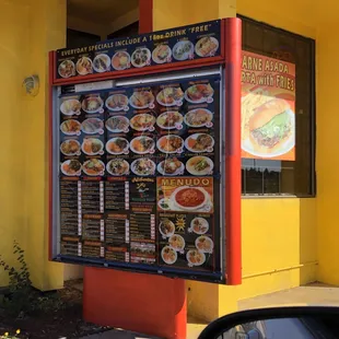 Drive through menu