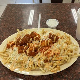 Buffalo Fries $13 huge plate, delicious taste, great value!
