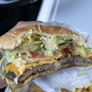 Cheeseburger after a few bites