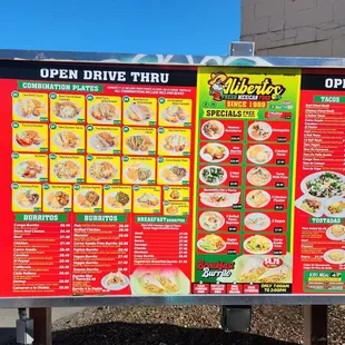 Drive through menu (10/18/23)