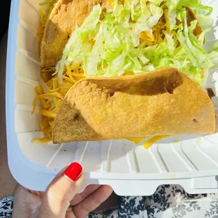 The cheesy, deep fried beef tacos! So much cheese!!