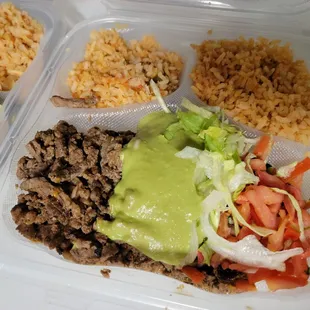 Combination Platter - Carne Asada with tortillas on the side