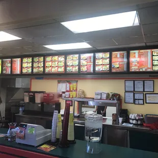 the inside of a restaurant