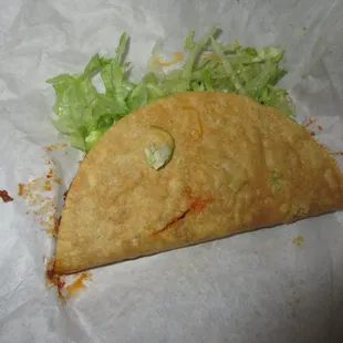 This picture does it NO justice. That taco is FULL of yumminess; there isn&apos;t even any room for the lettuce!  So, so good.
