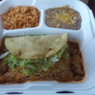 cheese enchilada and beef taco
