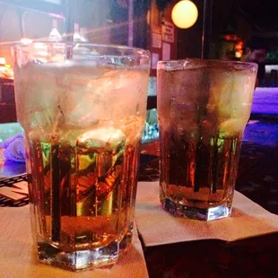 Whiskey and ginger ale, I think. Our awesome bar tender fixed this up before we could order. He knows things ;)