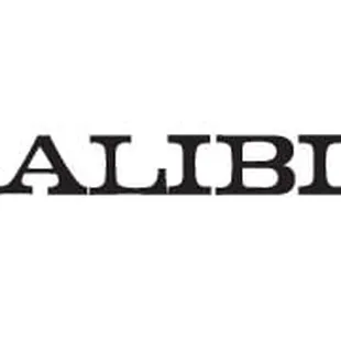 a black and white photo of the alibi logo