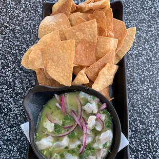 Fish Ceviche with chips