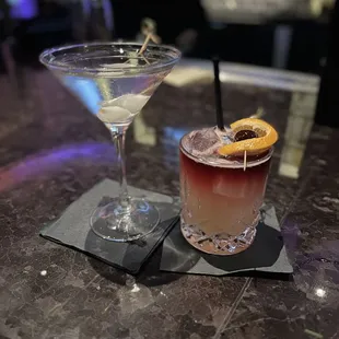 Gibson and New York Sour