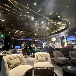 the lounge area of the hotel