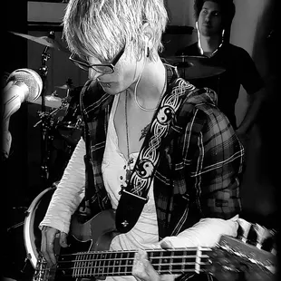 a man playing a guitar