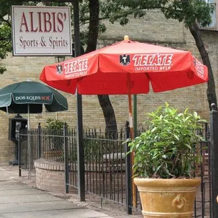 mbrellas on a sidewalk