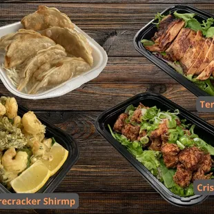 a variety of food items