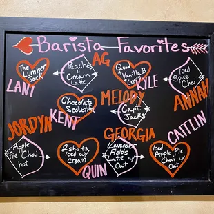 a blackboard with a variety of hearts