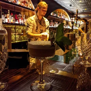 some crazy minty absinthe drink