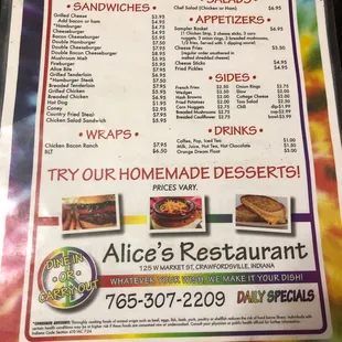 burgers, menu