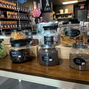 Dried fruit and seed section.