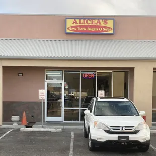 Alicea&apos;s NY Bagels &amp; Subs.  Front of the business.