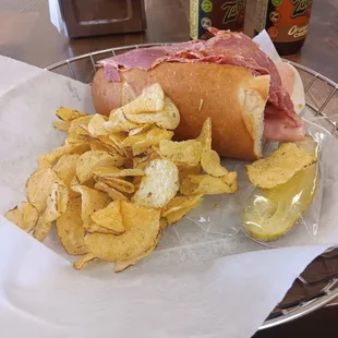 The New Yorker Sub with chips and a pickle!