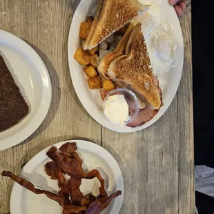 Side of bacon  and the $8.75 breakfast plate...