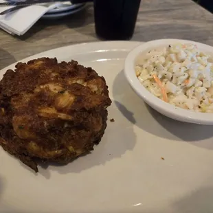 8 OZ. CAKE SINGLE (M) with fresh Cole slaw