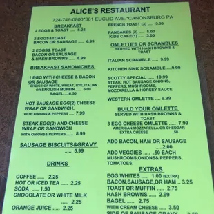 10/9/2021 Breakfast side of menu