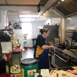 It is an open-kitchen atmosphere.