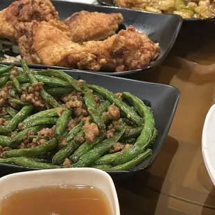various dishes of food
