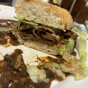 Hot roast beef poboy