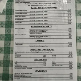 menu