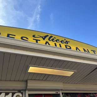 the front of the restaurant