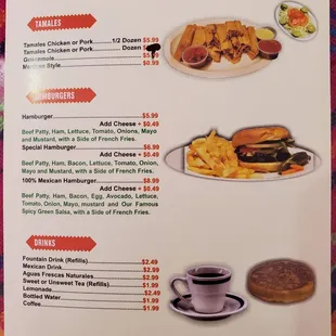 a menu for a mexican restaurant