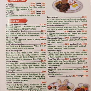 the menu