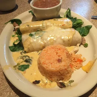 Mushroom and Spinach Enchiladas