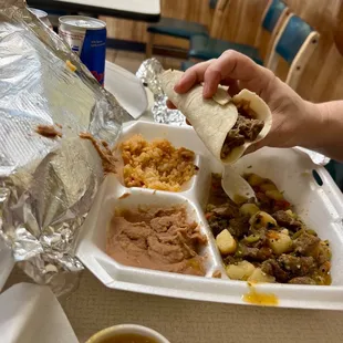 Bistro with green Chile sauce plate