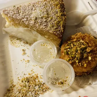 Basbousa cake and knafeh