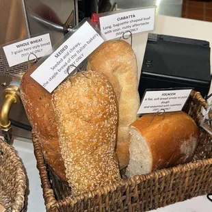 4 types of bread to choose from