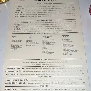 menu