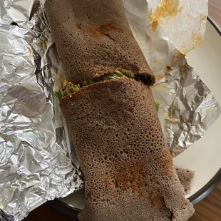 Injera Beef Wrap