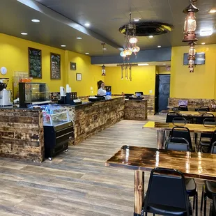 Plenty of room to have a sit down brunch with friends and family as well as a place to get a quick coffee to go