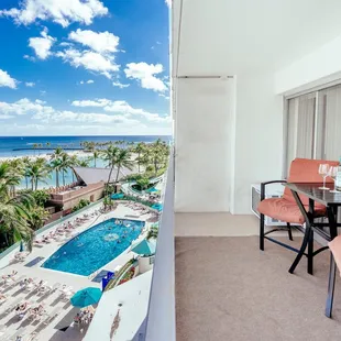 View from our Vacation Rental on the 6th floor at the Ilikai