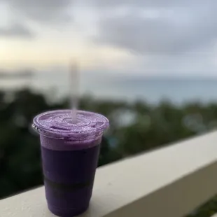 Iced ube latte