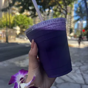 Small Iced Ube Latte ($6.55)