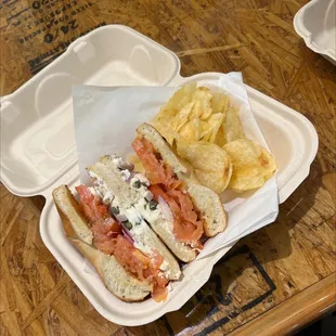 Salmon Bagel Sandwich