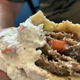 A messy delicious Gyro!