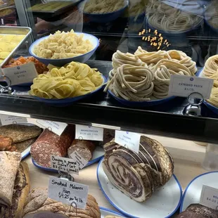 Pasta and charcuterie items